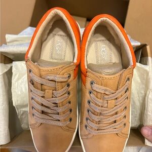 UGG Women's Tan and Orange Lace-Up Athletic Sneakers